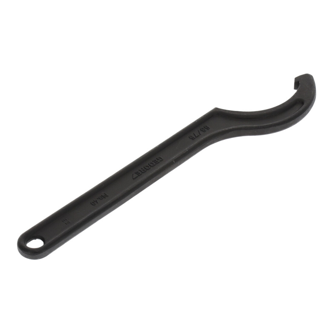 Gedore Hakensleutel met neus, voor moeren met groef, SW 68-75 mm, punt-Ø 5 mm, steeksleutel, 40 68-75