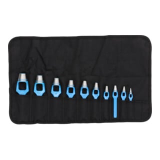 Gedore Henkellocheisen-Satz, Set 10-teilig, Ø 3 - 25 mm, Gummi Leder Dichtungen Stoff, rund, Stanzeisen, 57303