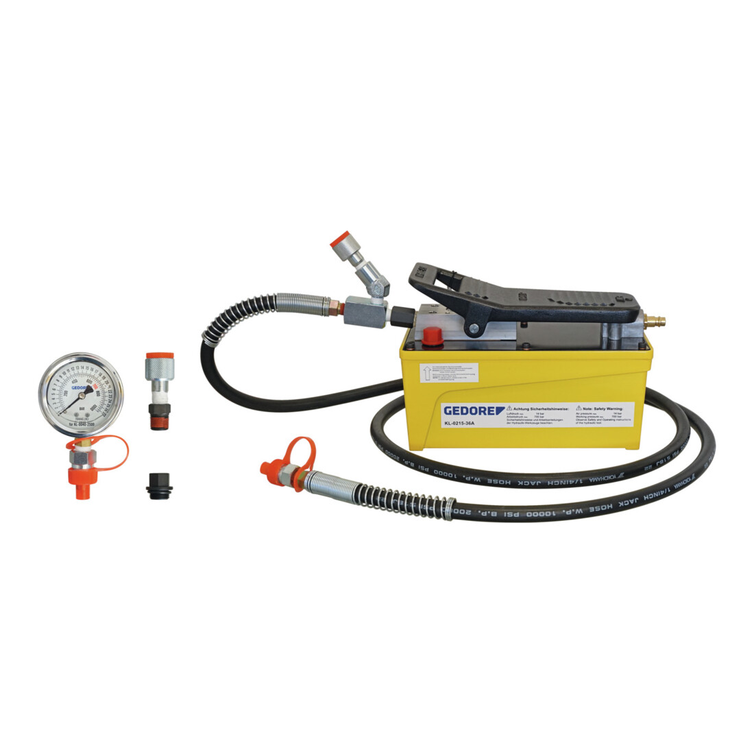 Gedore Hydr. pomp luchtgestuurd met manometer