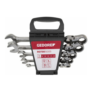 Gedore Jeu de clés à cliquet articulées SW 8-19 mm R07305005