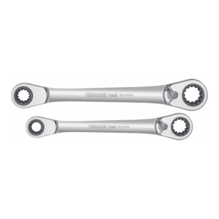 Gedore Jeu de clés à cliquet double anneau R07501002, 2 pièces, 63 tailles diverses