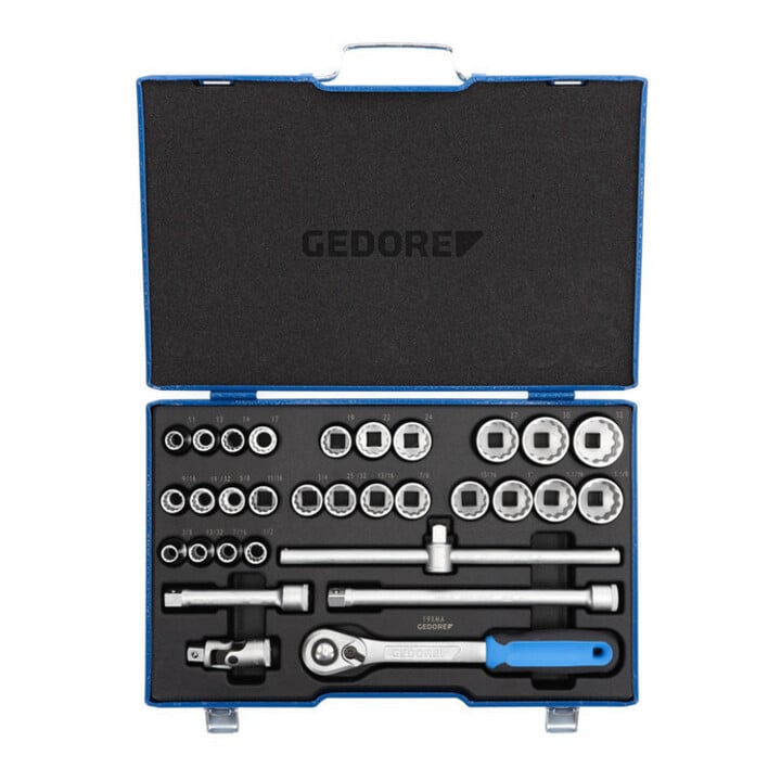 GEDORE Jeu de clés à douille 1/2" 31 pièces D19 XMAU-20