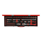 Gedore Jeu de clés à douille 1/4"+1/2" 49 pièces R46004049