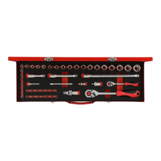 Gedore Jeu de clés à douille 1/4"+1/2" 49 pièces R46004049