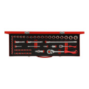 Gedore Jeu de clés à douille 1/4"+1/2" 49 pièces R46004049-1