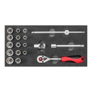 Gedore Jeu de clés à douille 3/8 1/3 CT-module 18 pièces