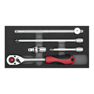 Gedore Jeu de clés à douille R22150008 1/2" 2/6 module CT, 5 pièces