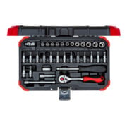 Gedore Jeu de clés à douille rouge 1/4 Ouv 4-13mm 33pcs-1