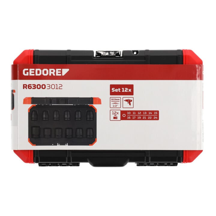 Gedore Jeu de clés à douille rouge pour clé d'alimentation 1/2 12 pcs.