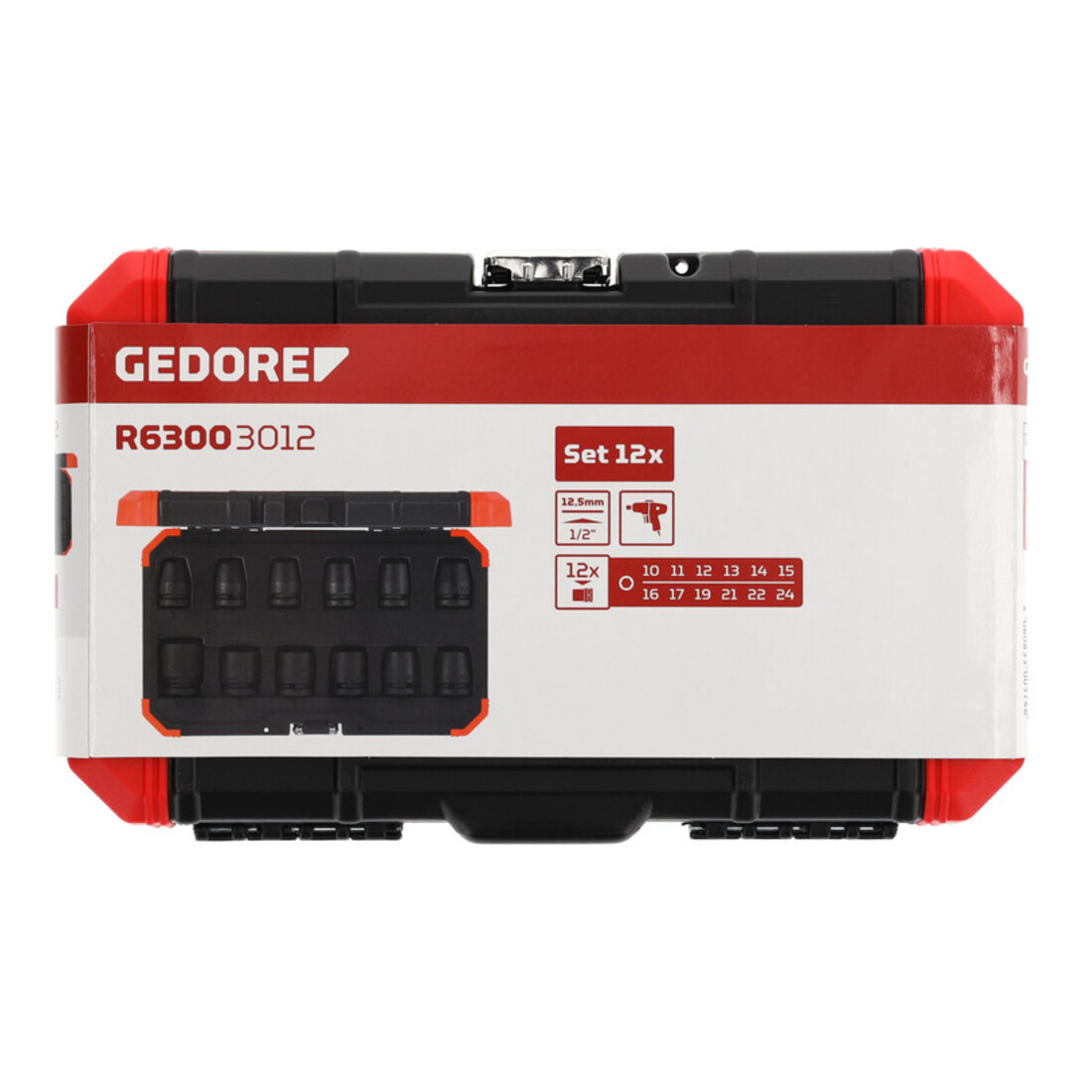 Gedore Jeu de clés à douille rouge pour clé d'alimentation 1/2 12 pcs.