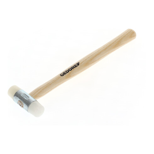 Gedore Martello in nylon con manico in legno, martello in pelle, Ø 22 mm, martello con manico in frassino, attrezzo forgiato, 225 E-22