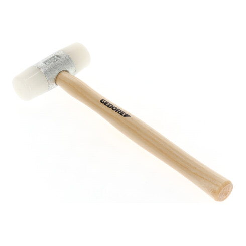 Gedore Martello in nylon con manico in legno, martello in pelle, Ø 35 mm, manico in frassino, attrezzo forgiato, 225 E-35