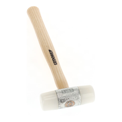 Gedore Martello in nylon con manico in legno, martello in pelle, Ø 35 mm, manico in frassino, attrezzo forgiato, 225 E-35