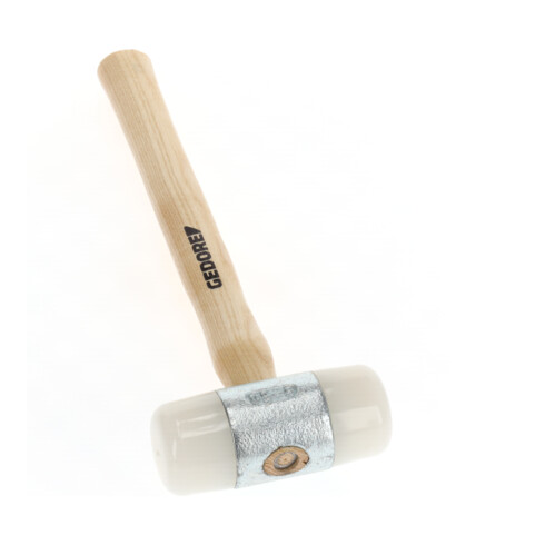 Gedore Martello in nylon con manico in legno, martello in pelle, Ø 50 mm, martello con manico in frassino, attrezzo forgiato, 225 E-50