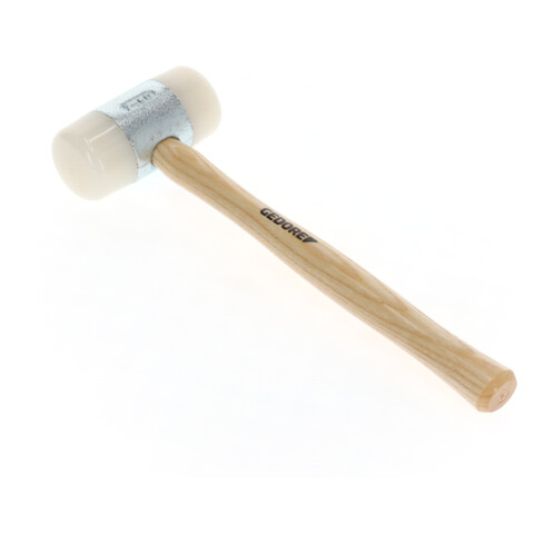 Gedore Martello in nylon con manico in legno, martello in pelle, Ø 60 mm, martello con manico in frassino, attrezzo, forgiato, 225 E-60