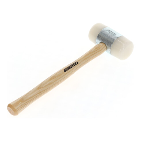 Gedore Martello in nylon con manico in legno, martello in pelle, Ø 60 mm, martello con manico in frassino, attrezzo, forgiato, 225 E-60