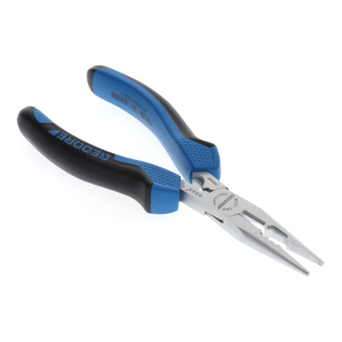 Gedore Mehrfachzange zum Schneiden/Abisolieren/Crimpen, gezahnt, gerade, induktiv gehärtet, 8133-180 JC