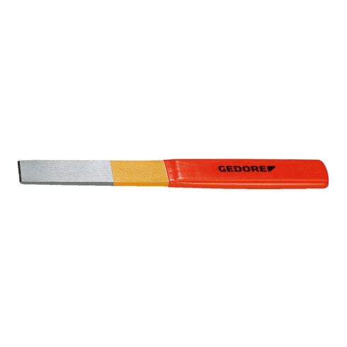 Gedore Meißel, Schlitzmeißel mit Plastikgriff, Spitzwinkel 60°, Schneide 26 mm breit, 240 mm lang, gehärteter Stahl, 104 P