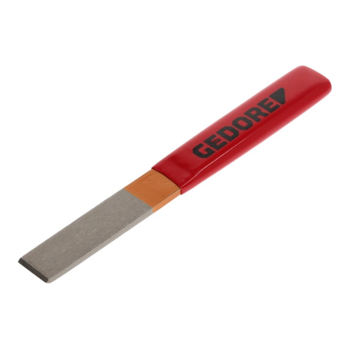 Gedore Meißel, Schlitzmeißel mit Plastikgriff, Spitzwinkel 60°, Schneide 26 mm breit, 240 mm lang, gehärteter Stahl, 104 P