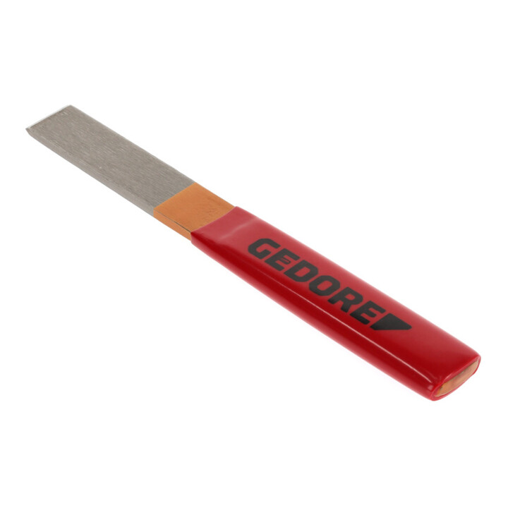 Gedore Meißel, Schlitzmeißel mit Plastikgriff, Spitzwinkel 60°, Schneide 26 mm breit, 240 mm lang, gehärteter Stahl, 104 P