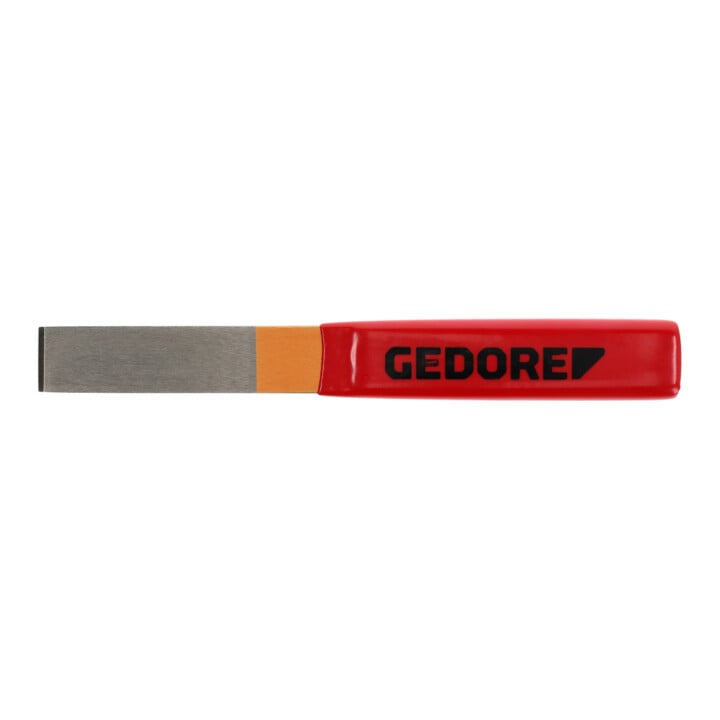 Gedore Meißel, Schlitzmeißel mit Plastikgriff, Spitzwinkel 60°, Schneide 26 mm breit, 240 mm lang, gehärteter Stahl, 104 P