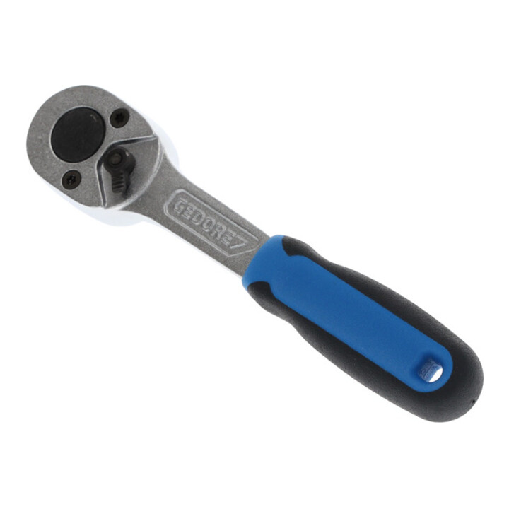 Gedore omkeerbare ratel, voor 1/4 inch, 6,3 mm aandrijving, 15° omkeerhoek, 129 mm lang, 2K handvat, 2093 U-10