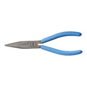 Gedore Pinza a becchi piatti e tondi, ganasce lunghe, dentata, dritta, indurita a induzione, impugnatura antiscivolo, lunghezza 140 mm, 8132-140 TL-1