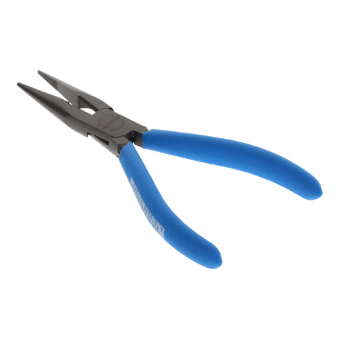 Gedore Pinza a becchi piatti e tondi, ganasce lunghe, dentata, dritta, indurita a induzione, impugnatura antiscivolo, lunghezza 140 mm, 8132-140 TL