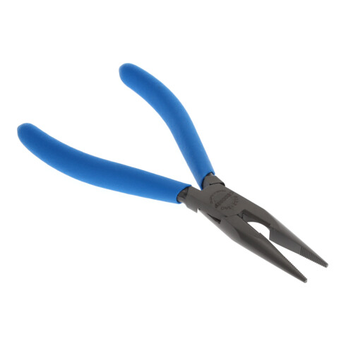 Gedore Pinza a becchi piatti e tondi, ganasce lunghe, dentata, dritta, indurita a induzione, impugnatura antiscivolo, lunghezza 140 mm, 8132-140 TL