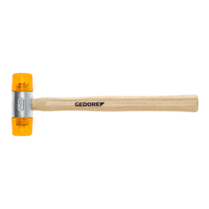 Gedore Plastikhammer, Ø 32 mm, Auswechselbare Köpfe aus Cellulose-Acetat, Robuster Stiel aus Esche