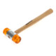 Gedore Plastikhammer, Ø 40 mm, Auswechselbare Köpfe aus Cellulose-Acetat, Robuster Stiel aus Esche