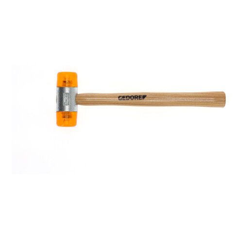 Gedore Plastikhammer, Ø 40 mm, Auswechselbare Köpfe aus Cellulose-Acetat, Robuster Stiel aus Esche