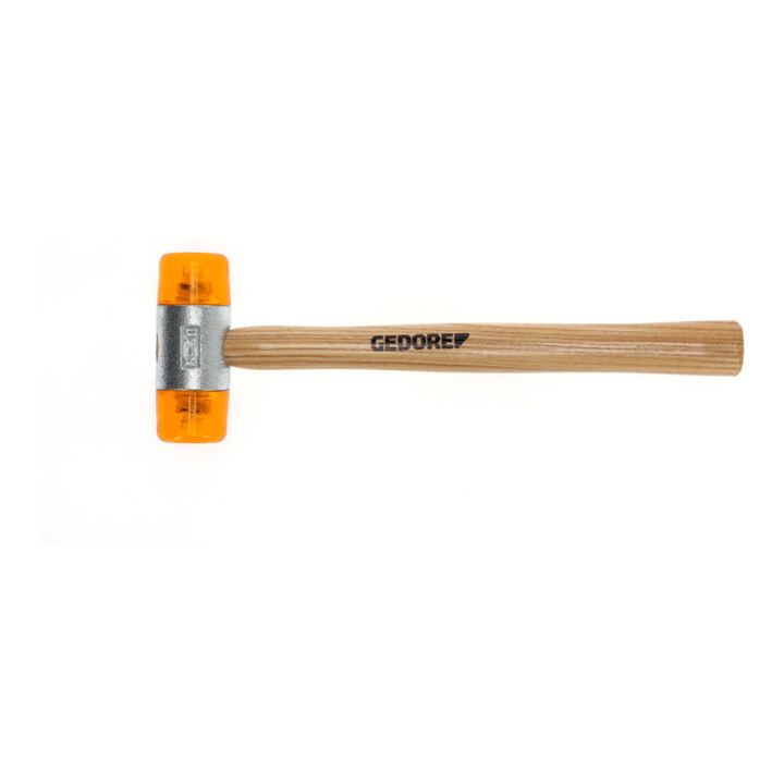 Gedore Plastikhammer, Ø 40 mm, Auswechselbare Köpfe aus Cellulose-Acetat, Robuster Stiel aus Esche