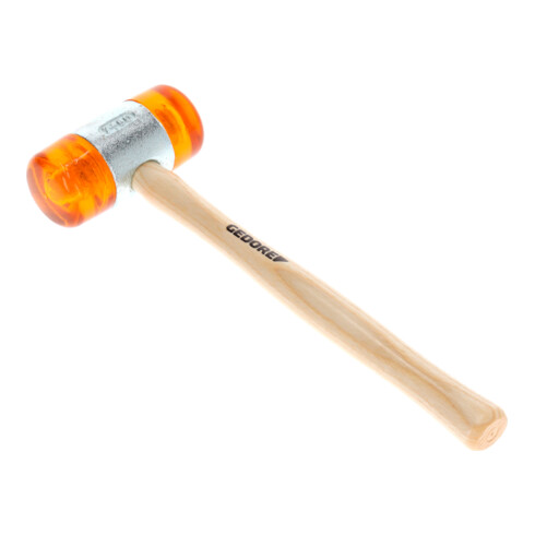 Gedore Plastikhammer, Ø 60 mm, Auswechselbare Köpfe aus Cellulose-Acetat, Robuster Stiel aus Esche