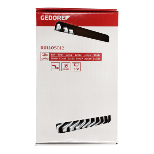 Gedore R01105012 Doppelringschlüssel Satz SW6-32 mm 12-teilig