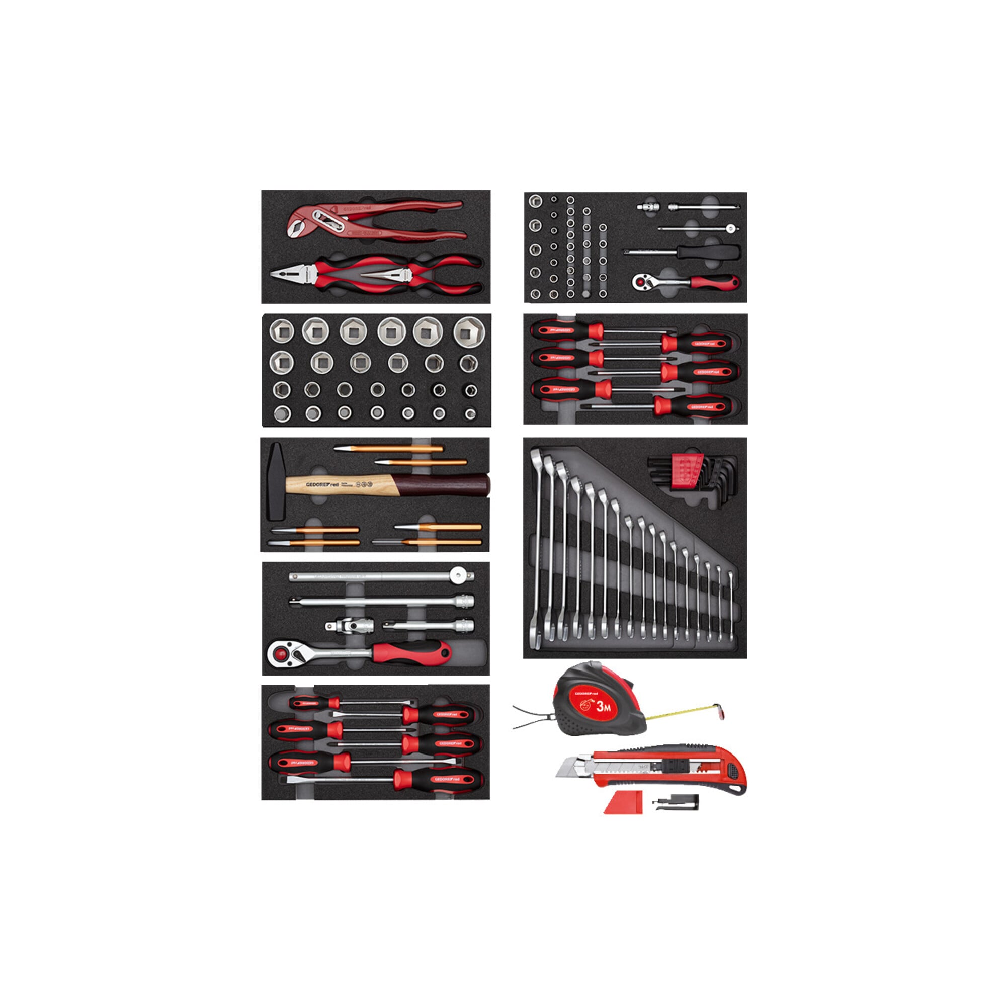 Gedore R21010001 Werkzeugsatz 8x CT-Module 119-teilig ; Gedore Red
