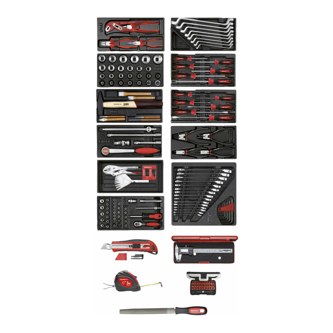 Gedore R21010002 Set d’outils 11x modules CT + divers outils 166 pièces
