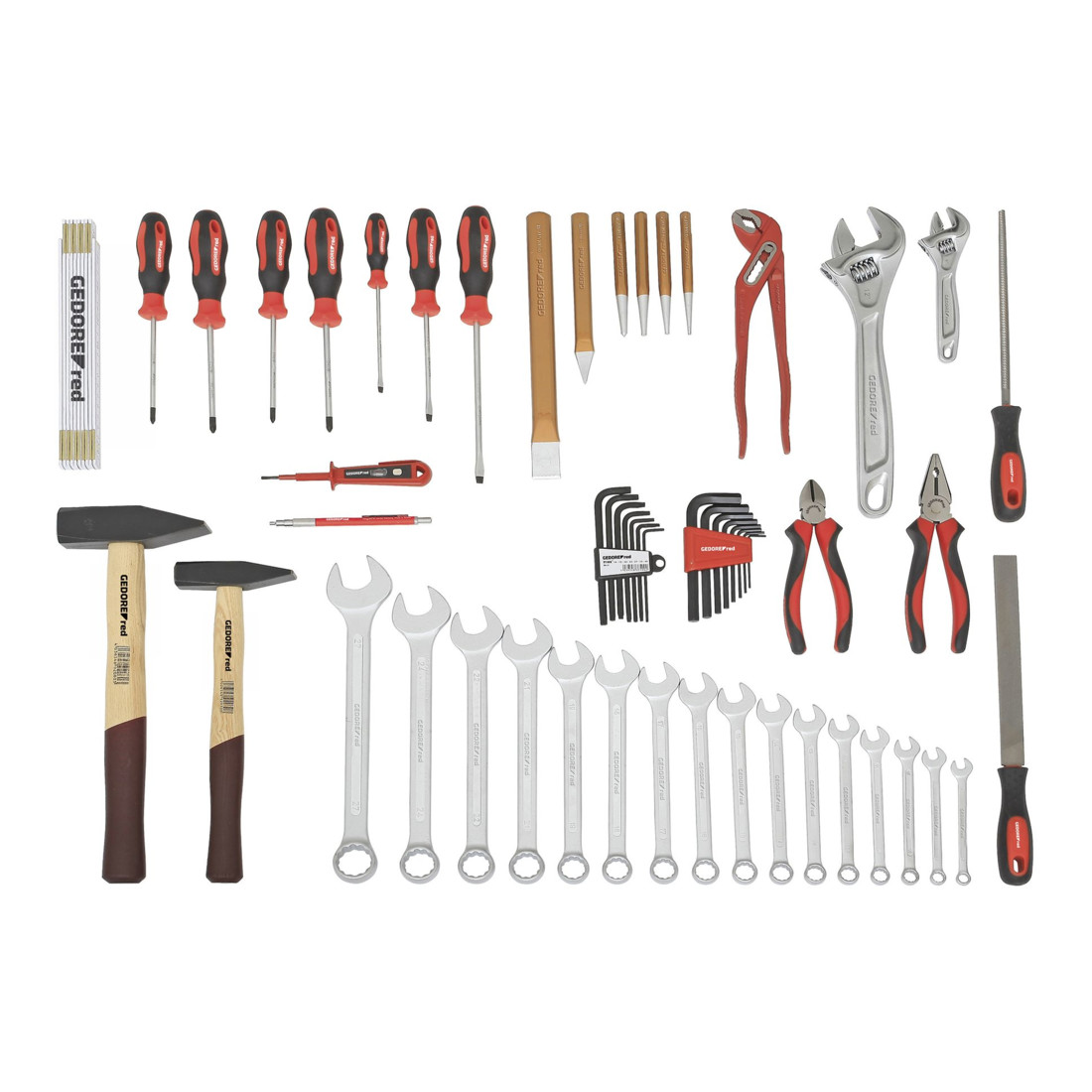 Gedore R21650059 Werkzeugsatz ALLROUND im Werkzeugkoffer 59-teilig ; Gedore Red