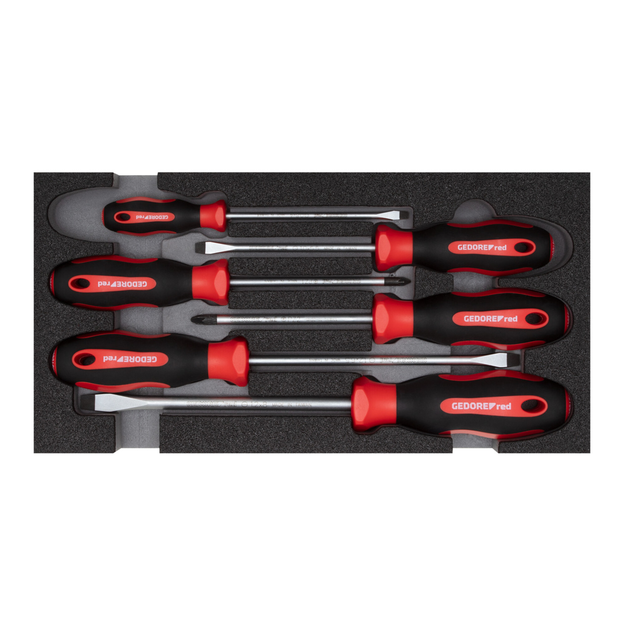 Gedore R22150014 Schraubendrehersatz PZ+SL 2/6 CT-Modul 6-teilig ; Gedore Red