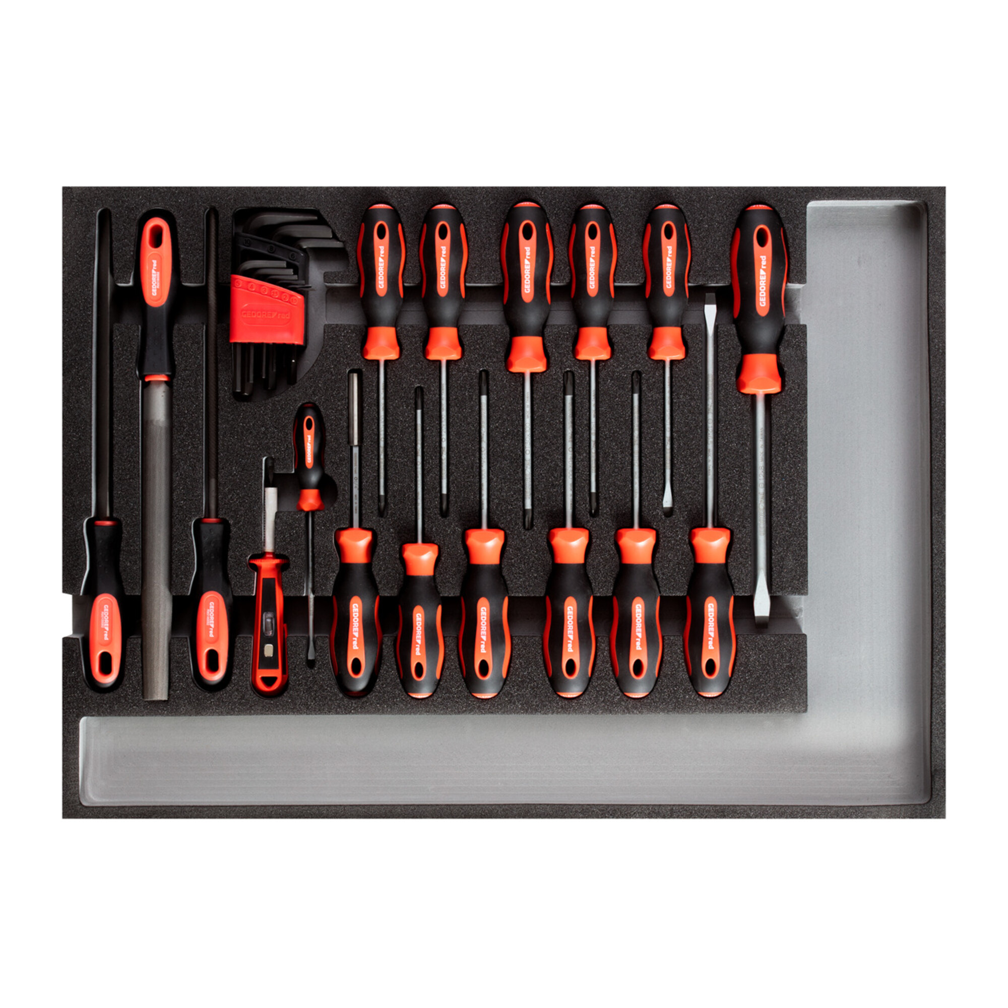 Gedore R22350002 Werkzeugsatz Schraubendreher + Feilen CT-Modul 26-teilig ; Gedore Red