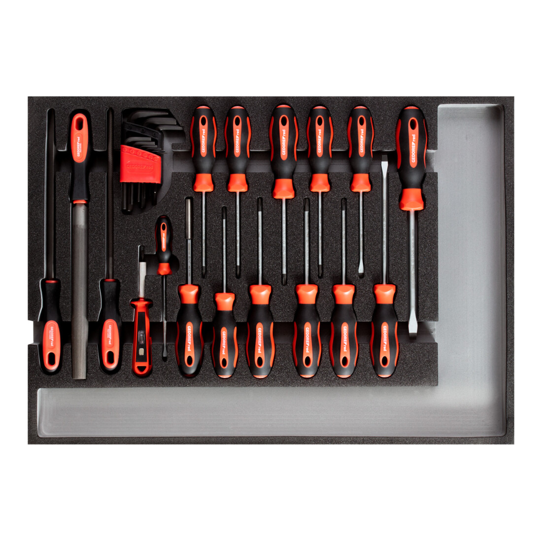 Gedore R22350002 Werkzeugsatz Schraubendreher + Feilen CT-Modul 26-teilig