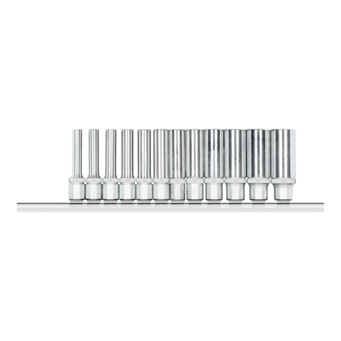 Gedore R41008012 Jeu de clés à douille 1/4" 6 pans + rail 12 pièces