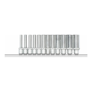 Gedore R41008012 Jeu de clés à douille 1/4" 6 pans + rail 12 pièces