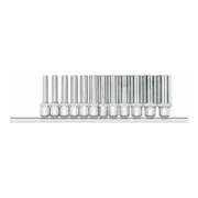 Gedore R41008012 Jeu de clés à douille 1/4" 6 pans + rail 12 pièces