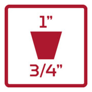 Gedore R77300011 Vergrößerungsstück 3/4" x 1" 4-kant 58 mm-3