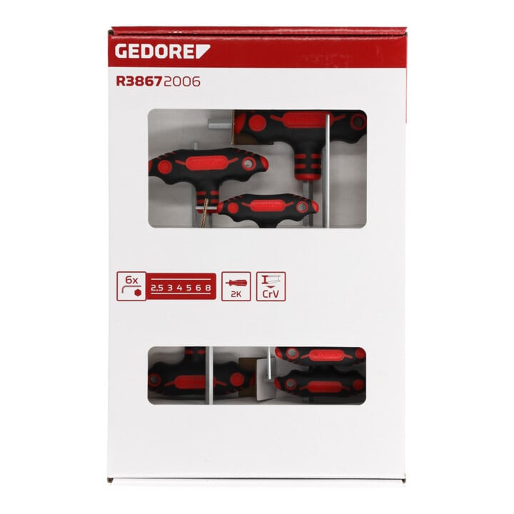 Gedore Red 2K T-Handvat Schroevendraaierset Hex 2.5-8mm
