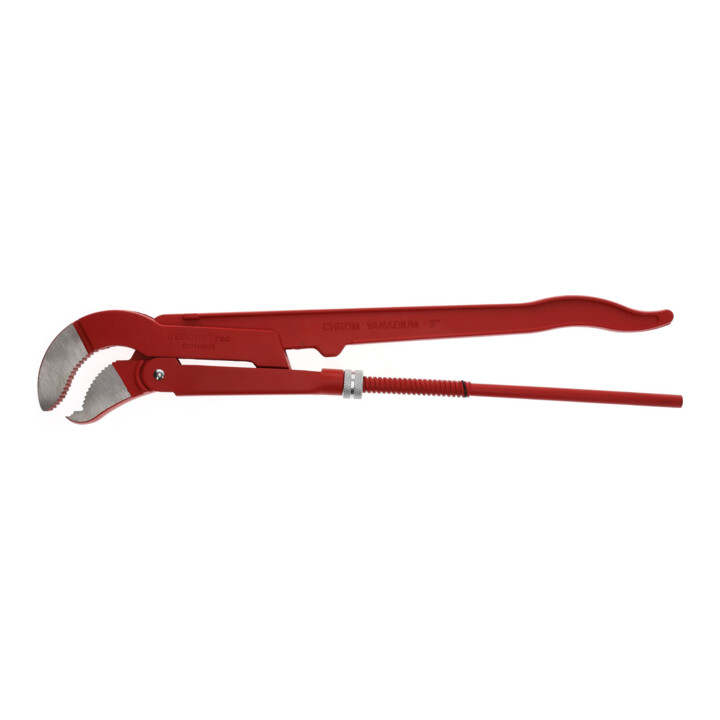 Gedore red 45° gebogen hoekbuisgrijper, spanwijdte 103 mm/3 inch, S-mond, massief, versetzte tanden, R27140030