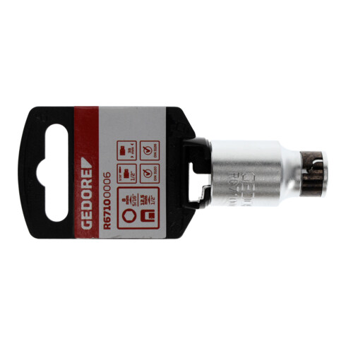 Gedore red Adaptateur d’embout pour douilles, entraînement carré 1/2", 12,5 mm, sortie hexagonale 5/16", 8 mm, R67100006