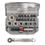 Gedore red Bit-Knarren-Satz, 23-teilig, Bit-Set mit Bit-Halter und Schraubendrehereinsätzen, 1/4", 6,3 mm, R49005023