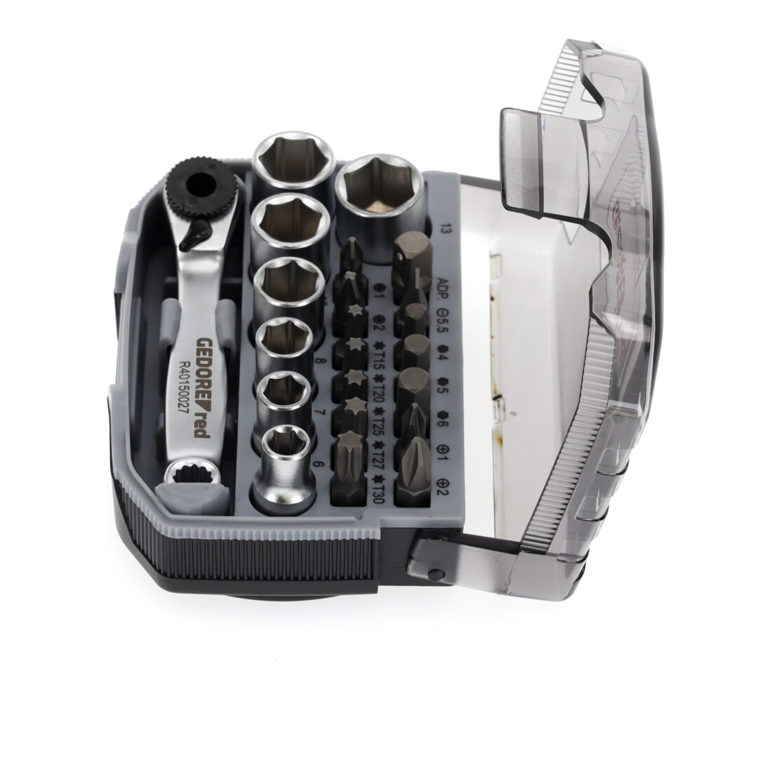 Gedore red Bit-Knarren-Satz, 23-teilig, Bit-Set mit Bit-Halter und Schraubendrehereinsätzen, 1/4", 6,3 mm, R49005023